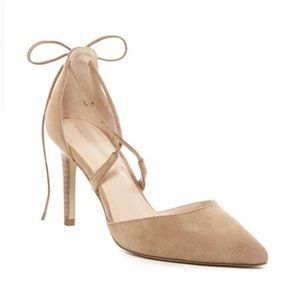 FINAL MARKDOWN Tahari Blair Nude Pointed Lace Up Heels, size 8